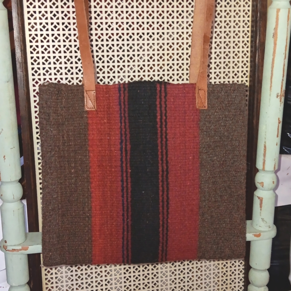 Alpaca wool handmade (Poncho material) purse